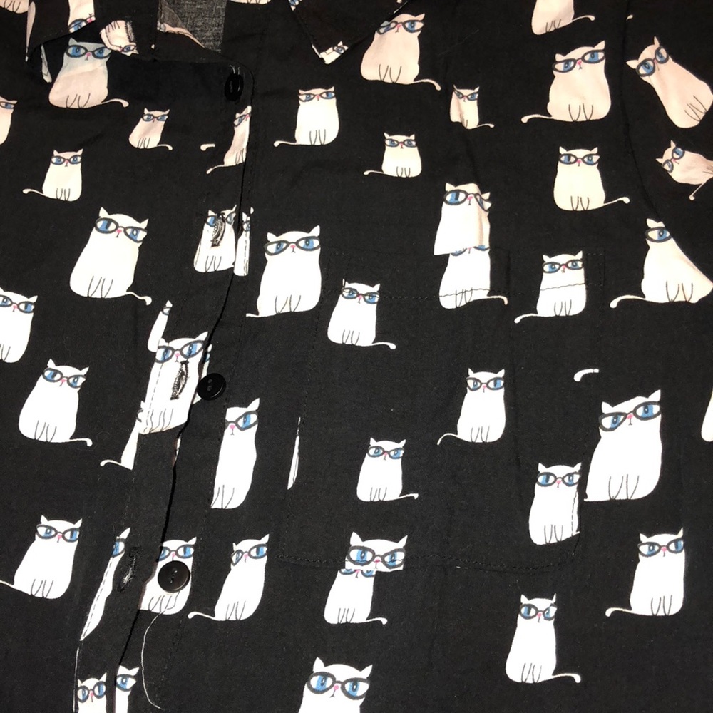 Cat button up t!!